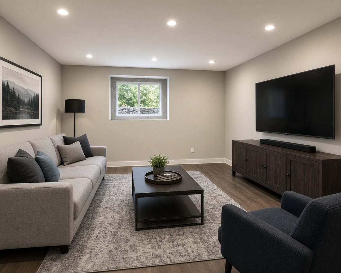 Finished basement living room