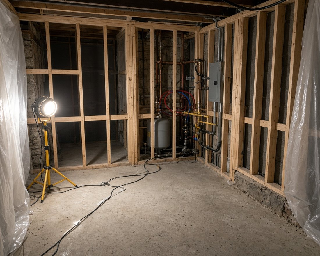 Basement renovation in progress