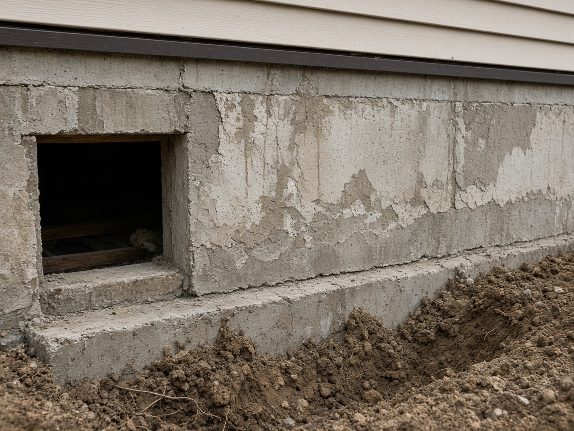 Concrete foundation wall of a house