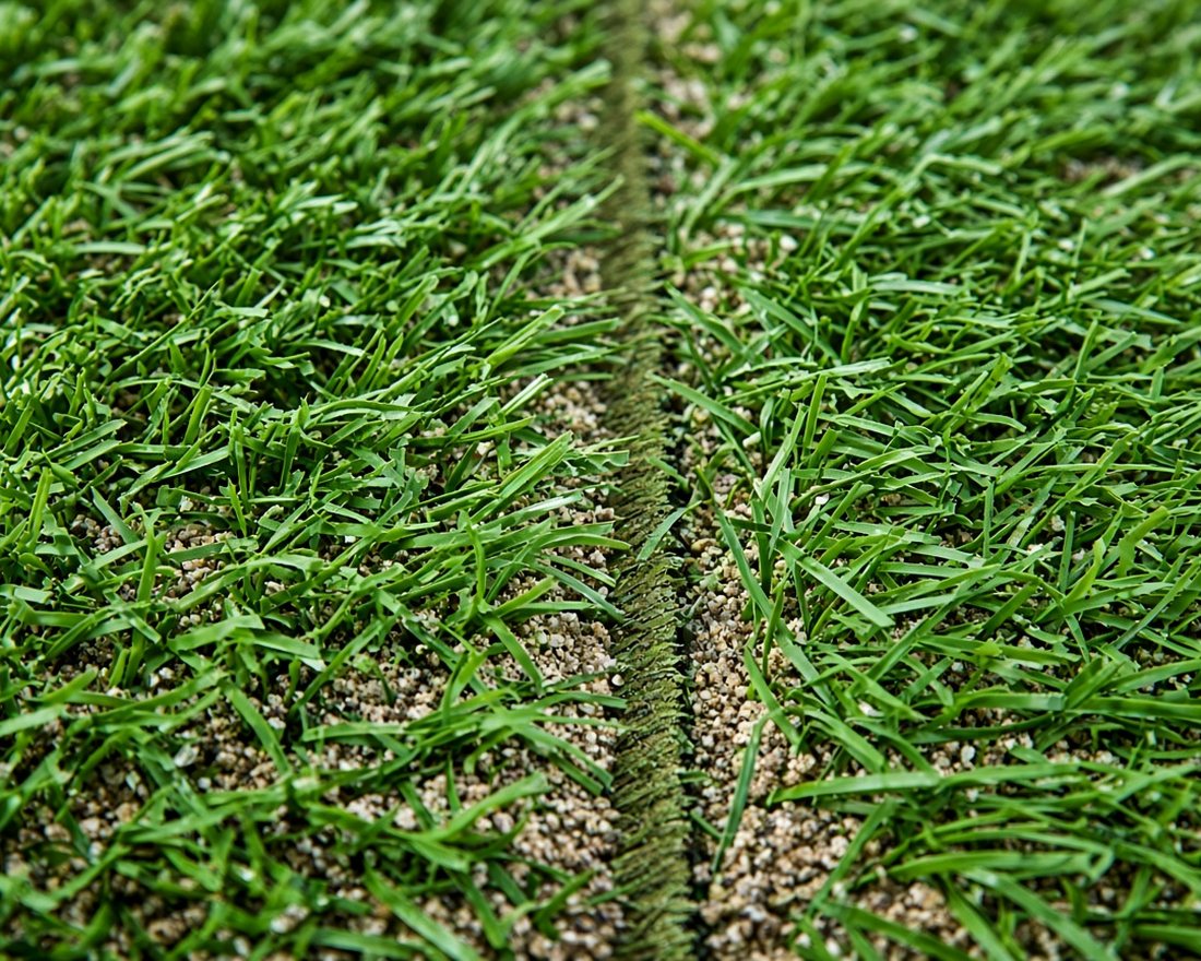 Close-up of artificial grass blades